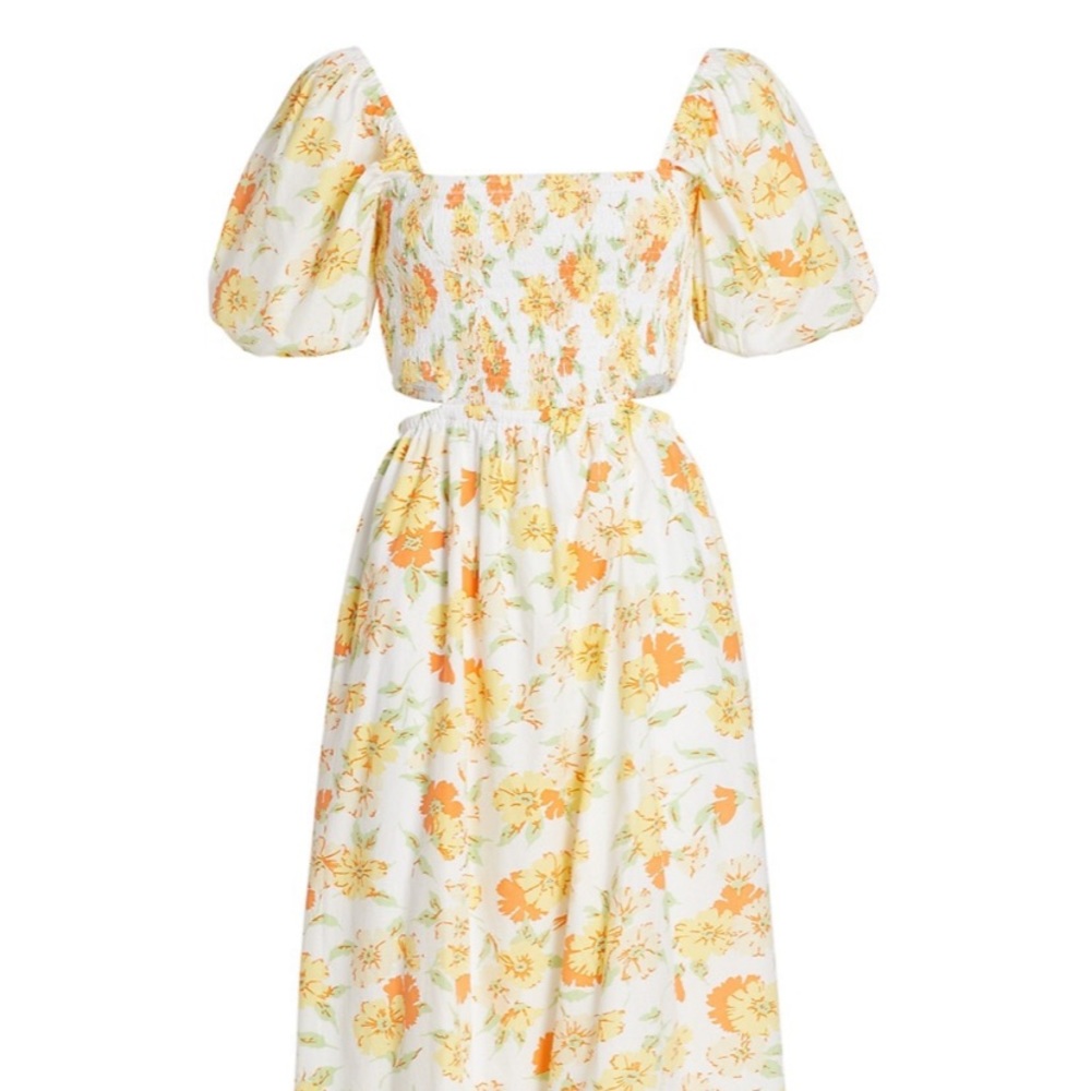 NWT Faithfull the Brand Loucetta Floral Cotton Midi Dress